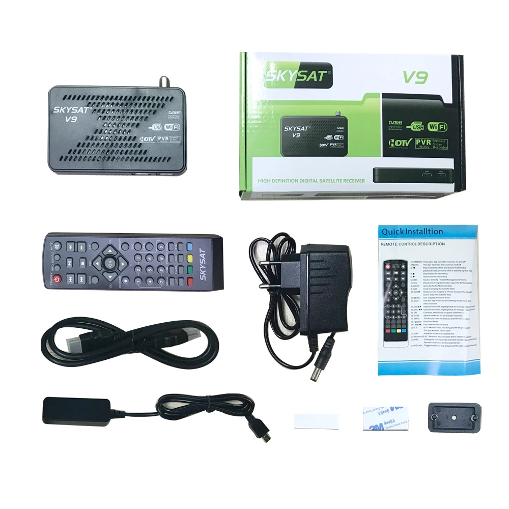 [4 шт.] DVB S2 спутниковый ресивер SKYSAT V9 поддержка Ccamd сервера hd Newcamd WiFi 3G Youtube PVR PowerVu Biss
