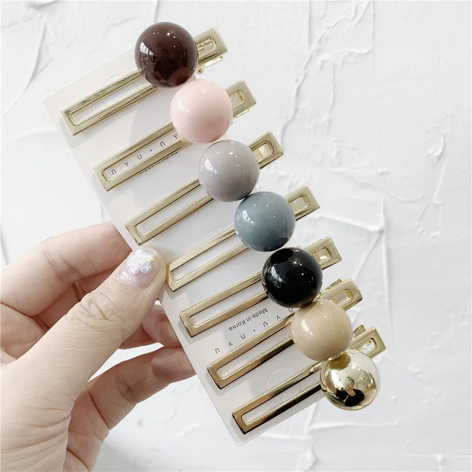 1 шт. корейские заколки для волос с кристаллами женские круглые геометрические