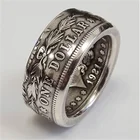 Винтажное кольцо в стиле панк с американской национальной эмблемой, монетное кольцо на один доллар, кольцо на палец с тайским серебряным покрытием, женское ювелирное изделие в стиле панк, оптовая продажа