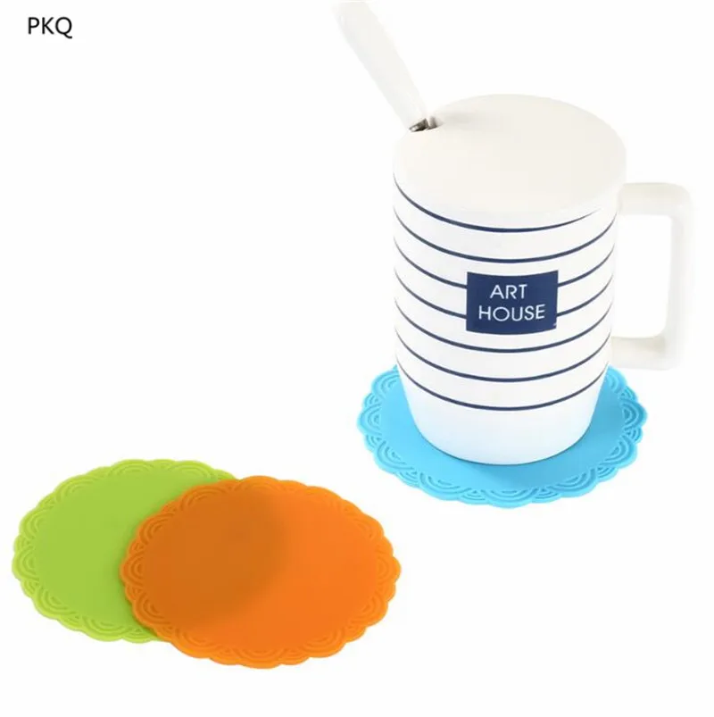 5pcs 10.5*10.5*0.2cm Heat Resistant Round Silicone Pot Placemat Non Slip Bowl Pads Cup Pad Insulation 2019 New | Дом и сад