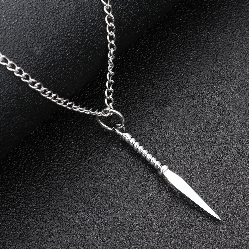 Винтажное ожерелье с подвеской в виде копья серебряное золотистое черное модное