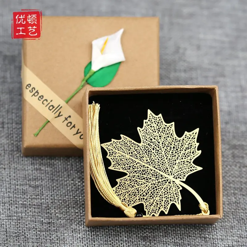 Металлические латунные закладки в виде кленового листа Студенческие красивые