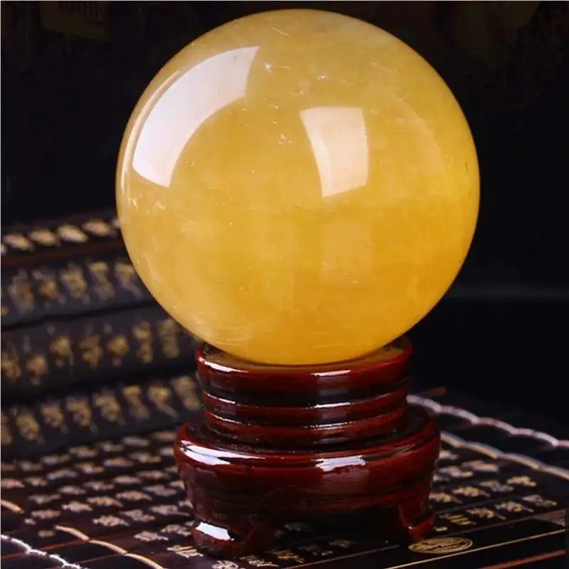 4 10 см натуральный цитрин Кальцит кварц хрустальный шар целебный Gemston|Камни| |