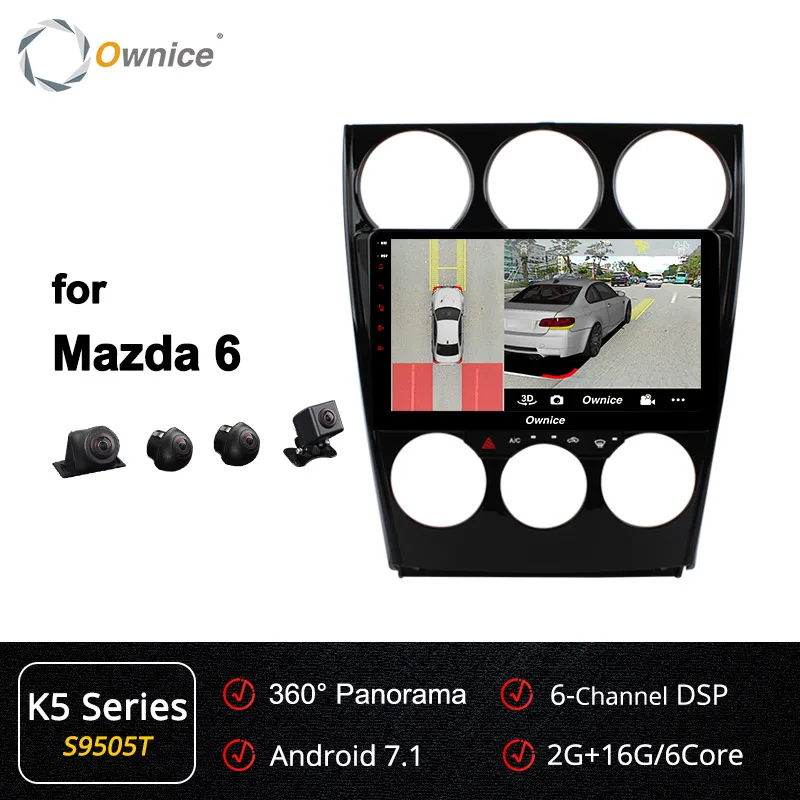 S9505 K5 Series Ownice K1 K2 K3 K5 K6 8 ядерный Android 8,1 2DIN автомобильный DVD gps для Mazda 6 2006- авто радио плеер 360 панорама DSP 4G LTE - Цвет: S9505 K5 Series