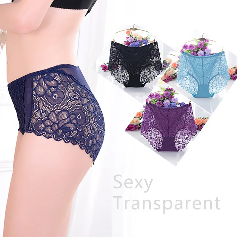 Трусики с высокой талией женское сексуальное кружевное Прозрачное нижнее белье