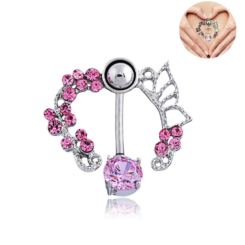 Серьги в пупке 14 г висячие кольца для пупка Штанга пирсинг живота из