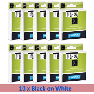 Лента для Этикеток Dymo D1 45013, 12 мм, черно-белая, совместимая с DYMO D1 45018, 45010, 45021