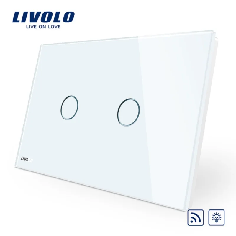 Стандартный светодиодный выключатель Livolo US/AU роскошная панель из хрустального