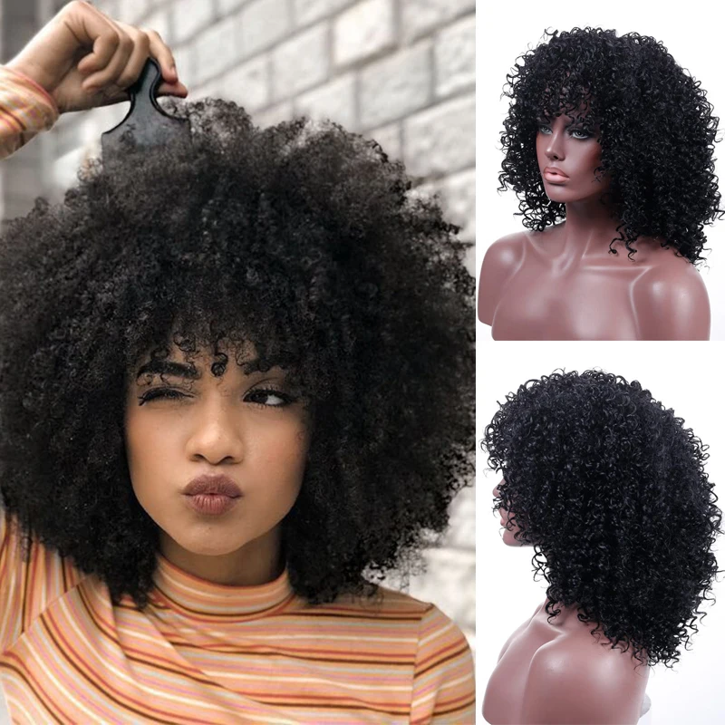 AILIADE женские африканские черные красные волосы вьющиеся синтетический парик