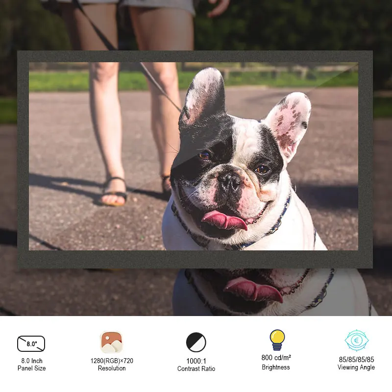 

Original HannStar HSD080KHW3-A10 8 Inch 1280×720 FHD Display Screen 800 Nits LVDS Interface Ultra Brightness