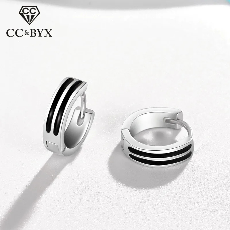 Женские серьги-Клипсы из серебра 925 пробы модные креативные черные серьги