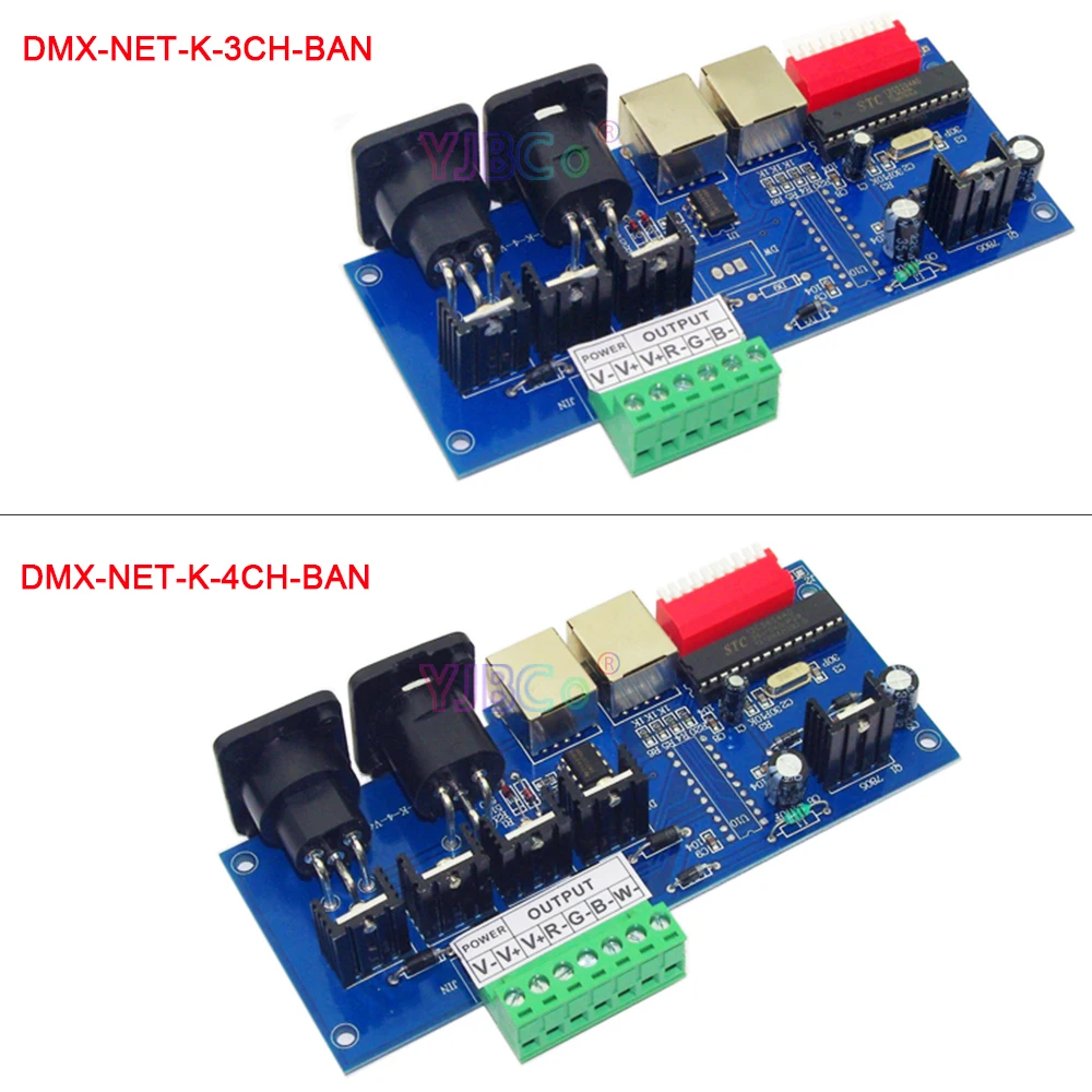 

12V 24V LED 3 CH 4 CH channels DMX512 Decoder DMX RGB RGBW Controller Common anode 3/4 CMOS drain-open output For LED Strip,Lamp