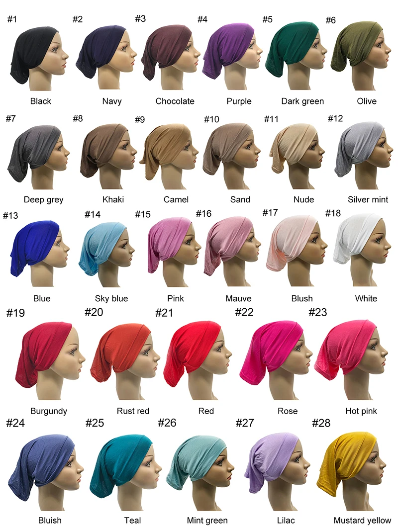 Женский хиджаб 1 шт. эластичная Кепка мусульманский Внутренний Модальная до