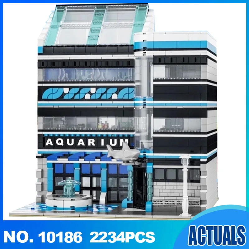 

Bricks City Streetview Aquarium Ocean Museum Modular Police Station Model Building Blocks Moc Bricks Toy Gift 10186