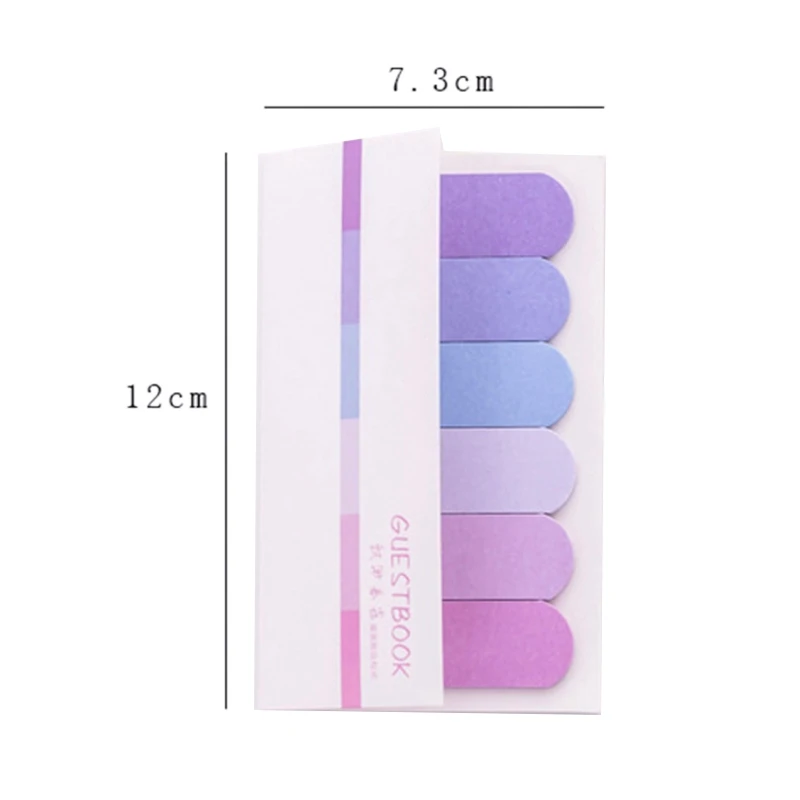 

Cute Kawaii Geometric Memo Pad Sticky Notes Stationery Sticker with 6 Colors Gradient Cute Kawaii Memo Pad
