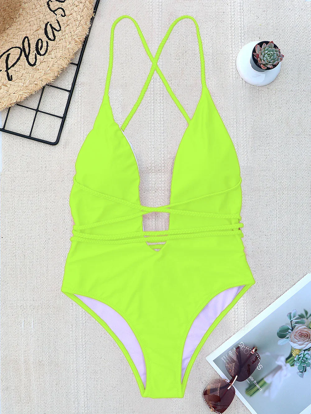 

2020 women Swimwear Sexy high cut one piece swimsuit Backless swim suit Black White Red thong Bathing suit female Monokini 2741
