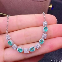 kjjeaxcmy fine jewelry 925 sterling silver inlaid natural emerald women exquisite elegant ol style gem hand bracelet support det
