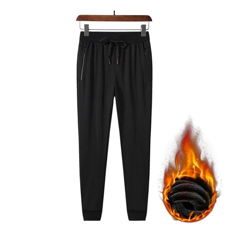Winter men's sports trousers soft compound male trousers loose mouth plus size 8XL 7XL 6XL 5XL sweatpants