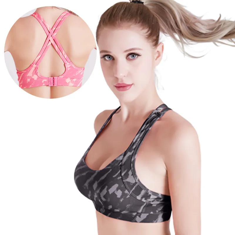 Cross Strap Back Women Sports Bra Professional Quick Dry Padded Shockproof Gym Fitness Running Yoga Sport Brassiere Tops Jogging