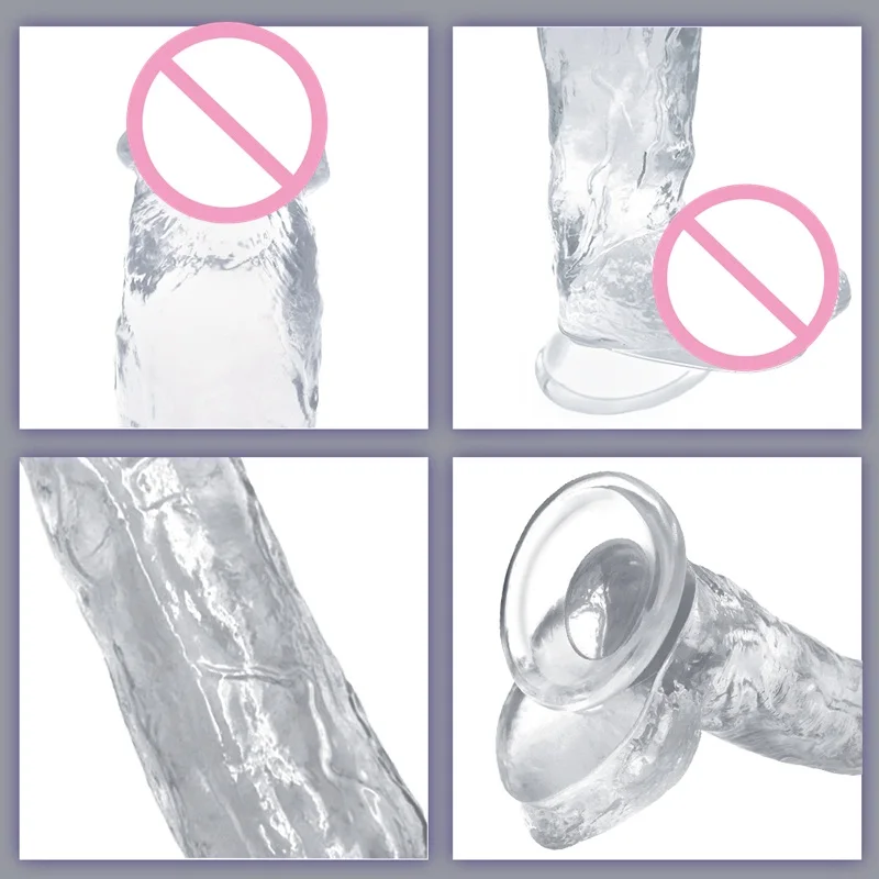 Большой конский дилдо 31*6 см с сильной присоской прозрачный реалистичный