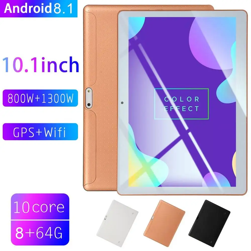 KT107 пластиковый планшет 10 1 дюймов HD большой экран Android 8 версия модный портативный