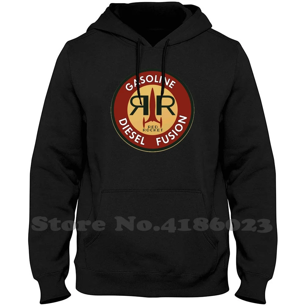 

Red Rocket Logo - Long Sleeve Hoodie Sweatshirt 3 4 New Vegas Vintage Retro Classic Red Rocket Gasoline Adverti T Post