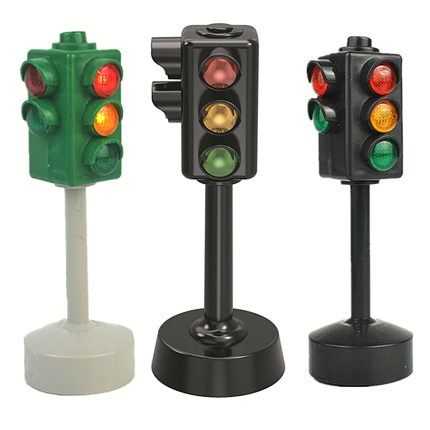 

Mini Traffic Light Toys Traffic Signs Road Light Block With Sound LED Kids Safety Educational Toys Children