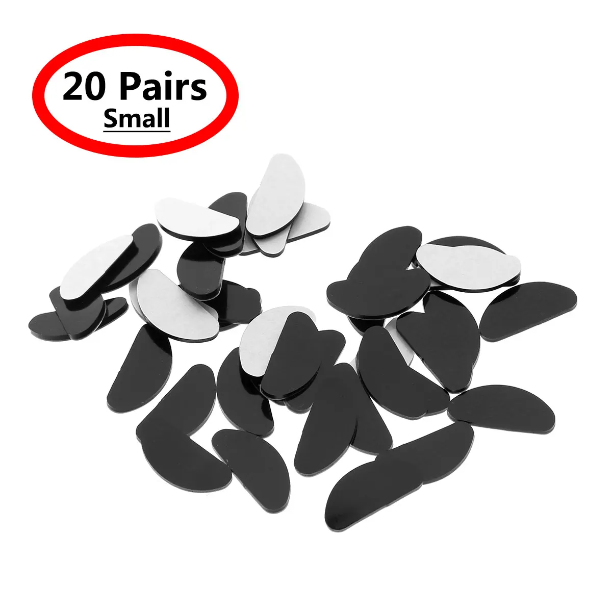 

20 Pairs Hypo-allergenic Silicone Nose Pads Adhesive Anti Slip Eyeglass Stickers Eyewear Supplies Stick On Gasket for Sunglasses