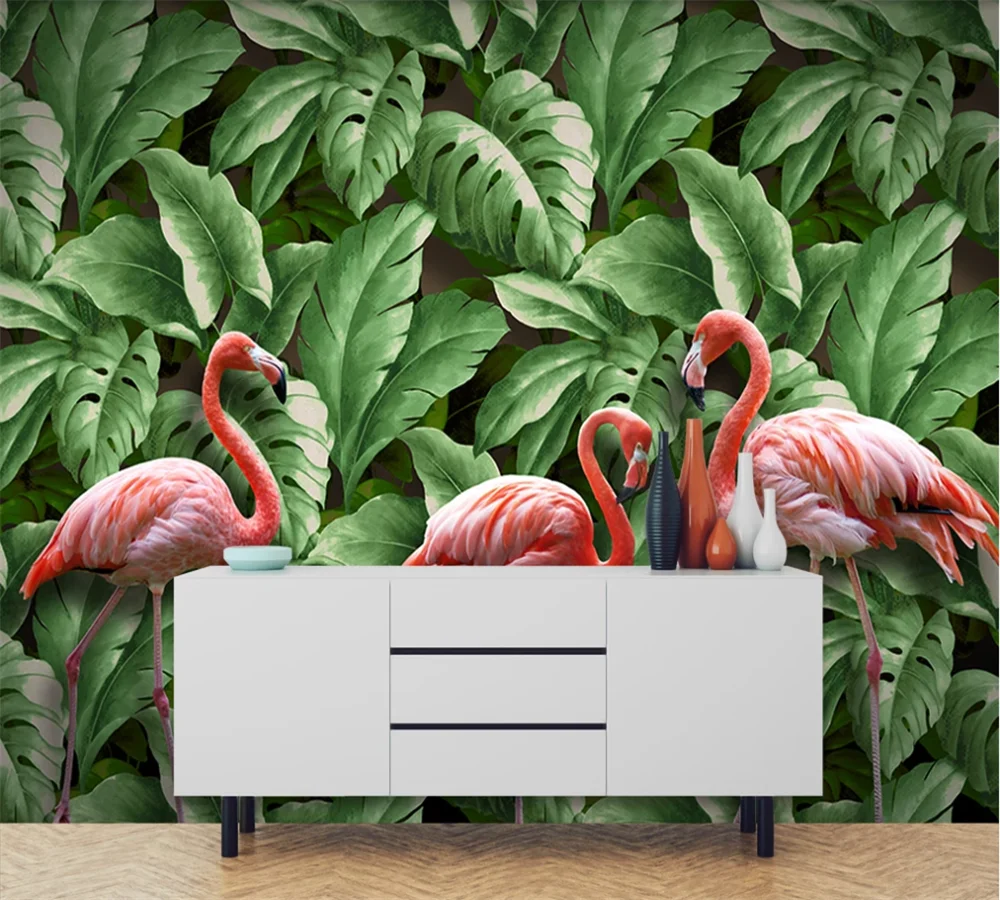 Пользовательские 3D обои росписи скандинавские ручная роспись тропический дождь