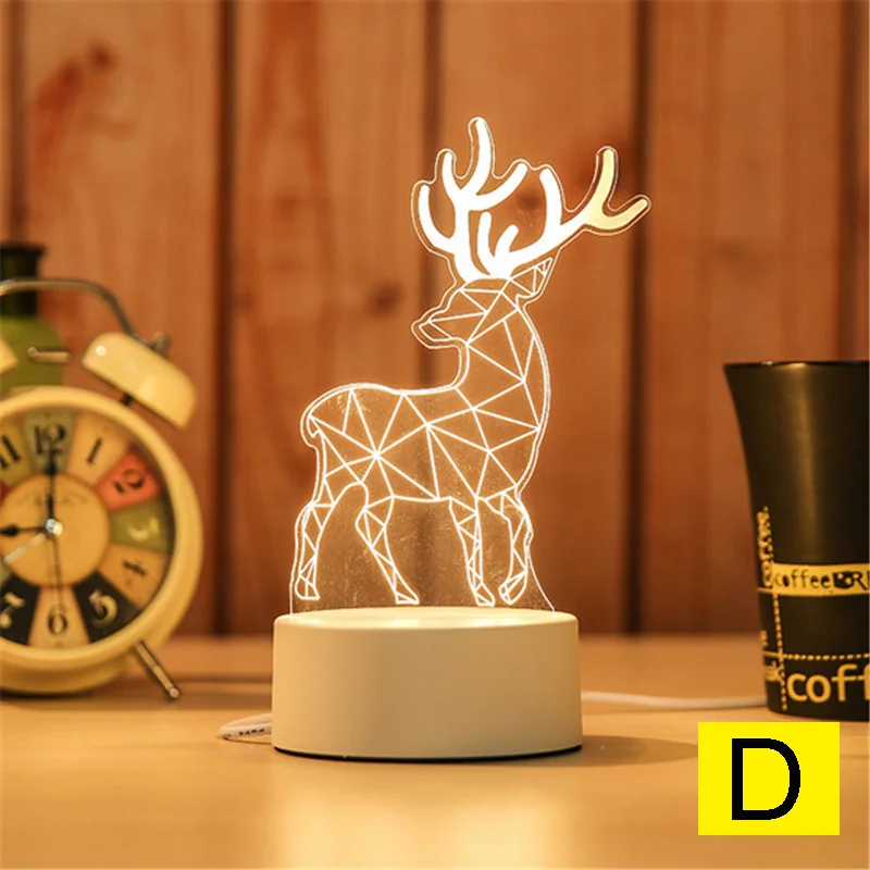 Мультфильм ночник 3D светодиодный USB мечта мягкий свет настольный ночник 2019ing - Цвет: d
