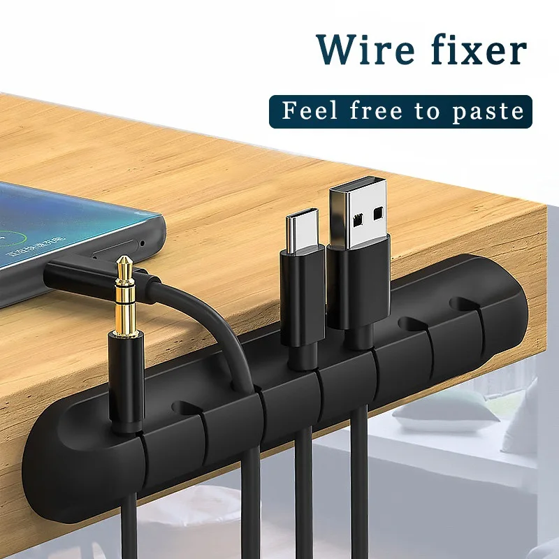 

Cable Holder Silicone Cable Organizer USB Winder Desktop Tidy Management Clips Holder For Mouse Keyboard Earphone Headset