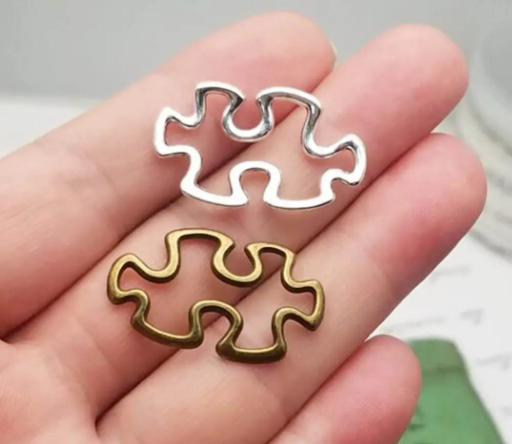 

20pcs/lot--30x18mm, Antique silver plated/bronze plated Puzzle Piece Charms,DIY supplies, Jewelry accessories
