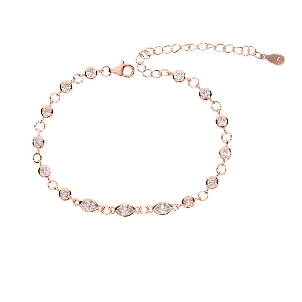 Браслет из серебра 925 пробы покрытый желтым золотом с инкрустацией от сглаза |