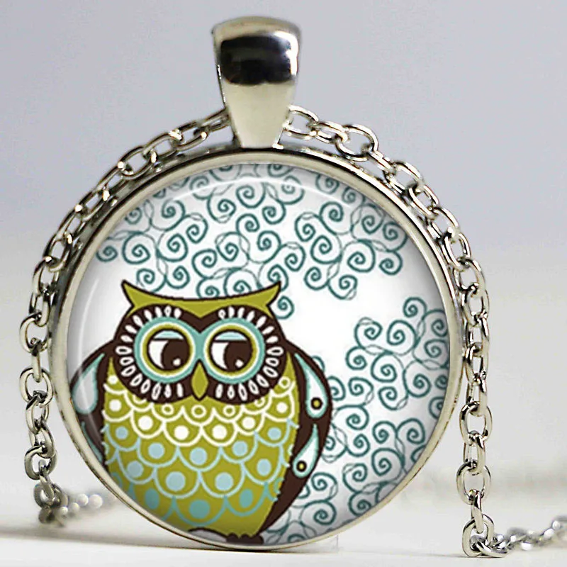 Кулон с вороном ожерелье горячим кулоном драгоценность подвесной стеклянный