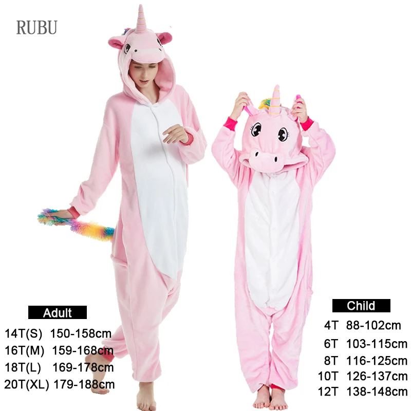 Пижама Кигуруми для мальчиков и девочек детский комбинезон в виде единорога