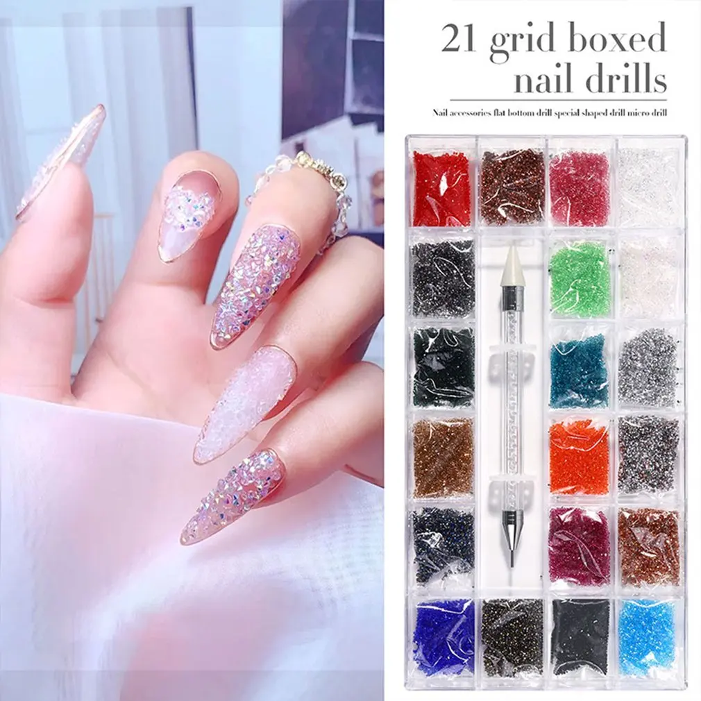 

Ювелирные украшения с бриллиантами, 21 ячейка, аксессуары для домашнего маникюрного салона, красивый инструмент для маникюра, легкие и порта...