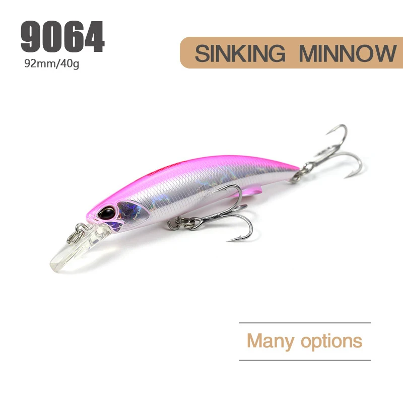92mm Wobblers Floating Minnow Long Casting New Model Hard Bait With Sequins Fishing Lures Tackle 2 Strong Hook | Спорт и развлечения