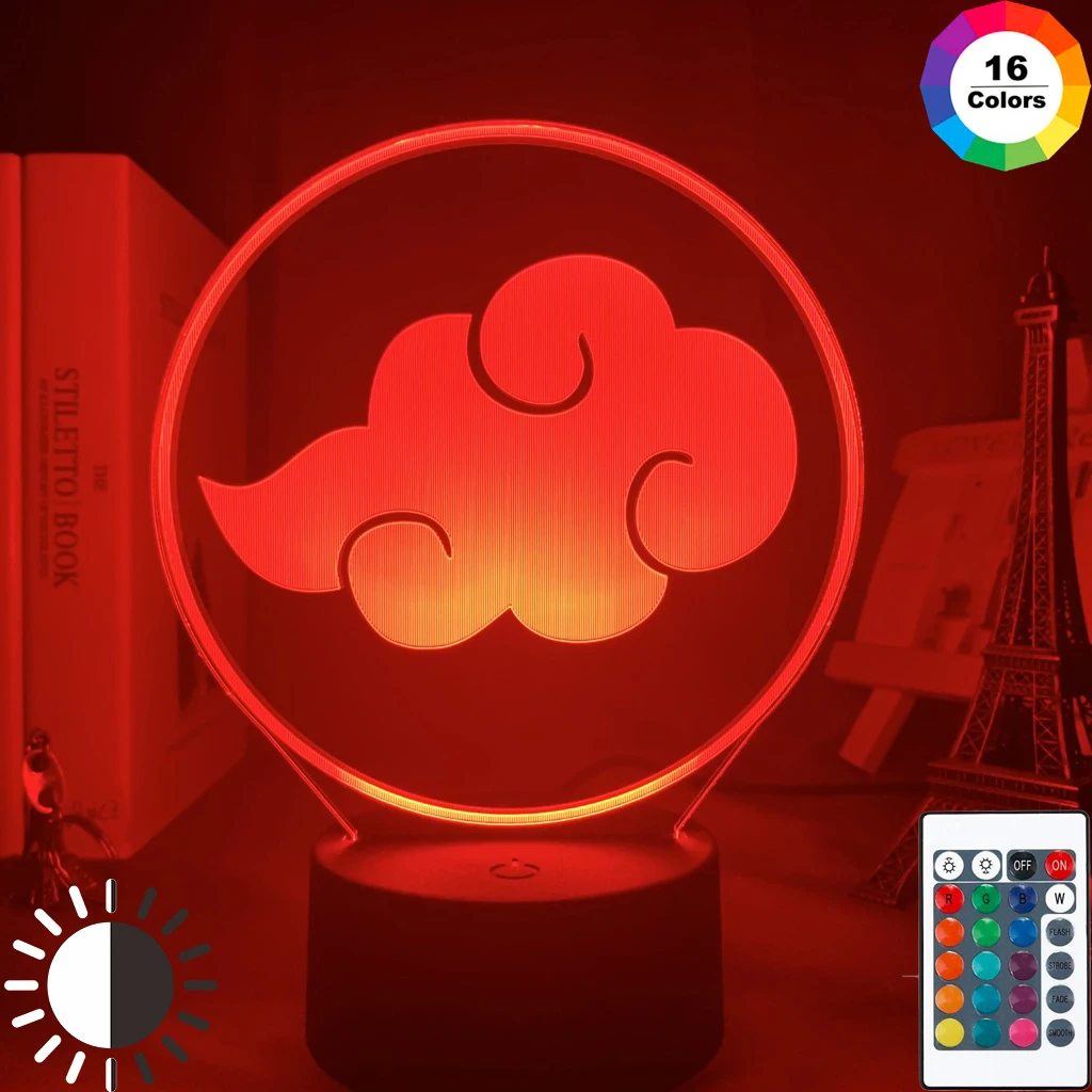 

Anime Akatsuki Logo Table 3d Lamp for Kids Child Bedroom Decor Nightlight Manga Gift for Him Acrylic Led Night Light Lamp
