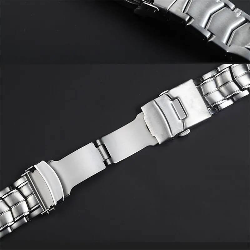Watch Bands For EF-524 Stainless Steel Man Watch Strap Solid Curved End Brand Watchband Watches Accessories