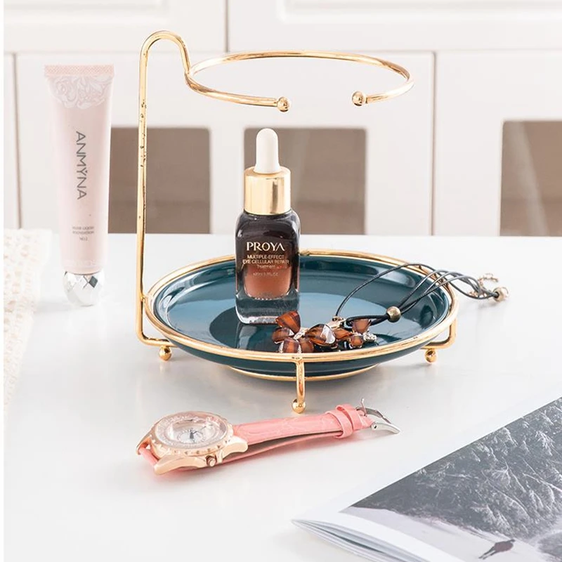 Скандинавский креативный Настольный металлический органайзер для косметики