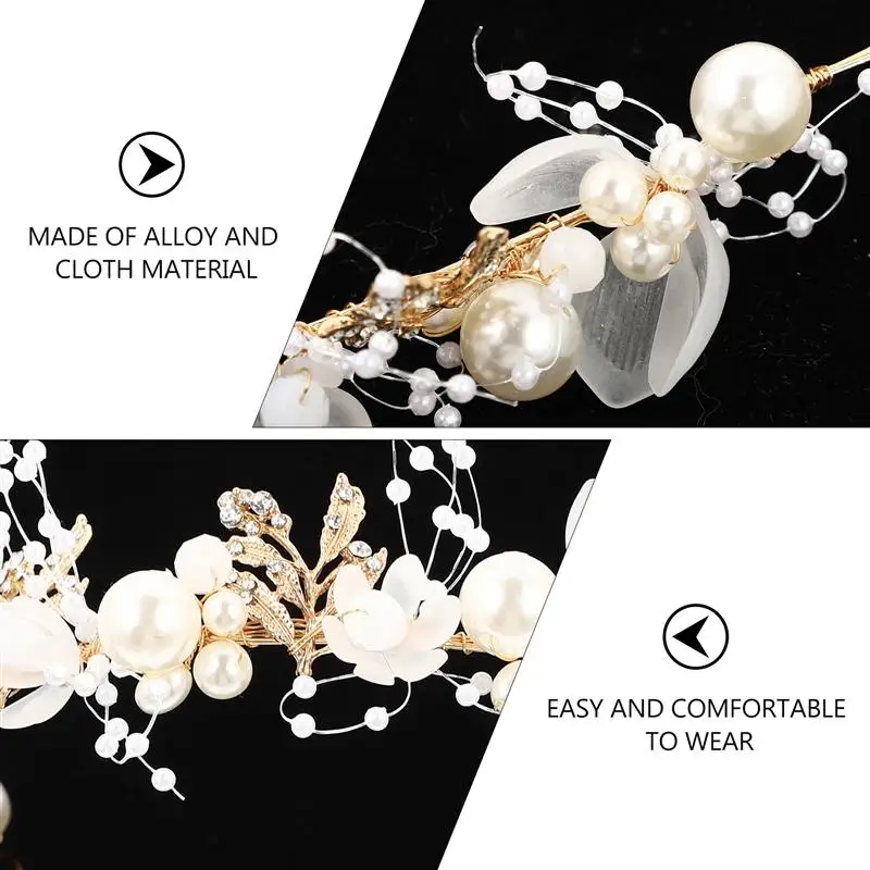 

1pc Pearl Bridal Headpiece Delicate Chic Bride Hairband Pearl Hair Bands for Bridal Girls Women