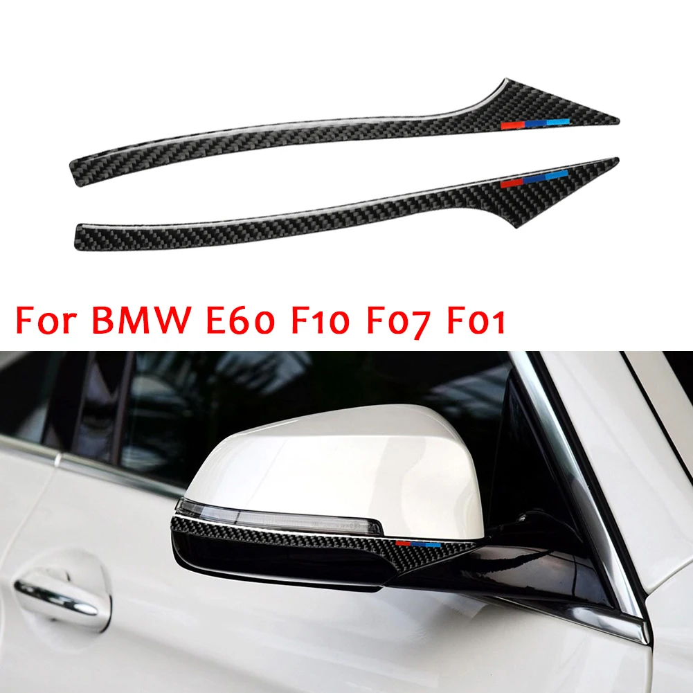 

Car Rearview Mirror Anti-Rub Strips Protector Carbon Fiber Stickers For BMW E60 F10 F07 F01 Car Anti Collision Strip Decorative