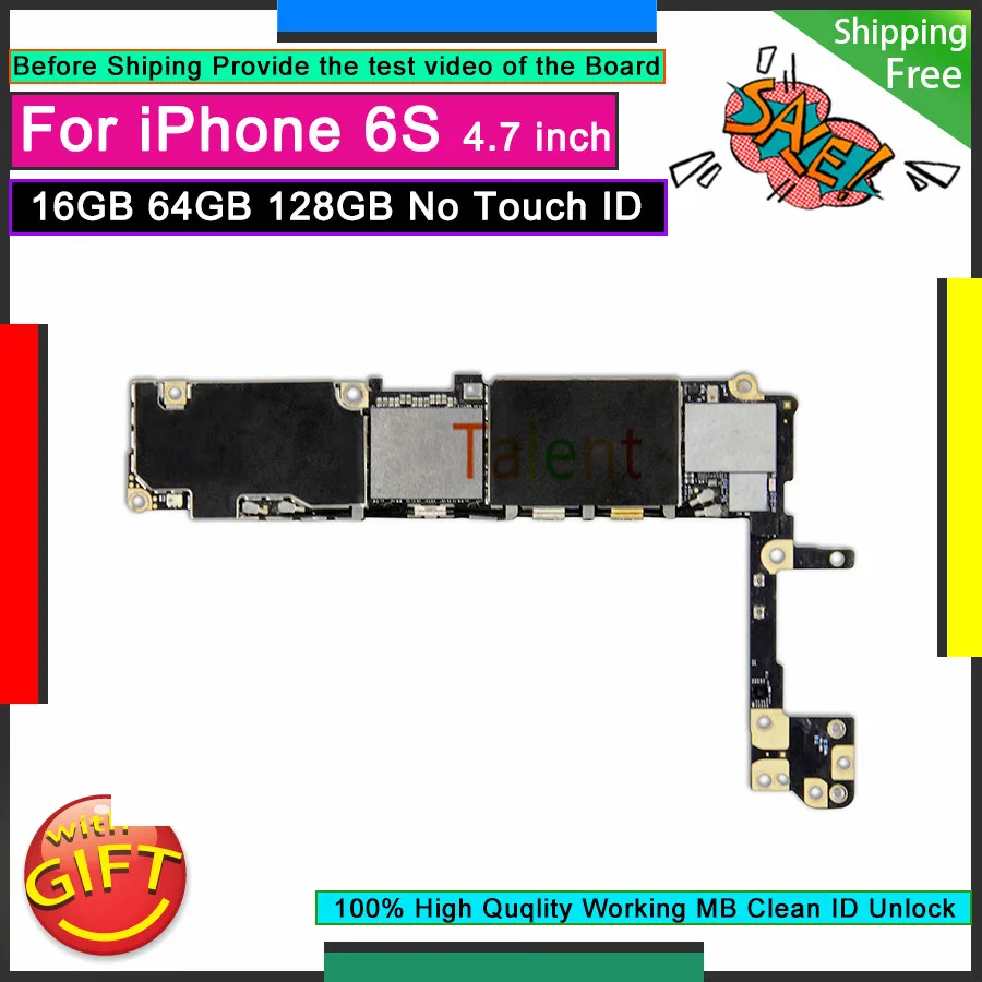 Материнская плата для IPhone 6S 16 Гб 64 128 без сенсорной ID кнопки дома разблокированная