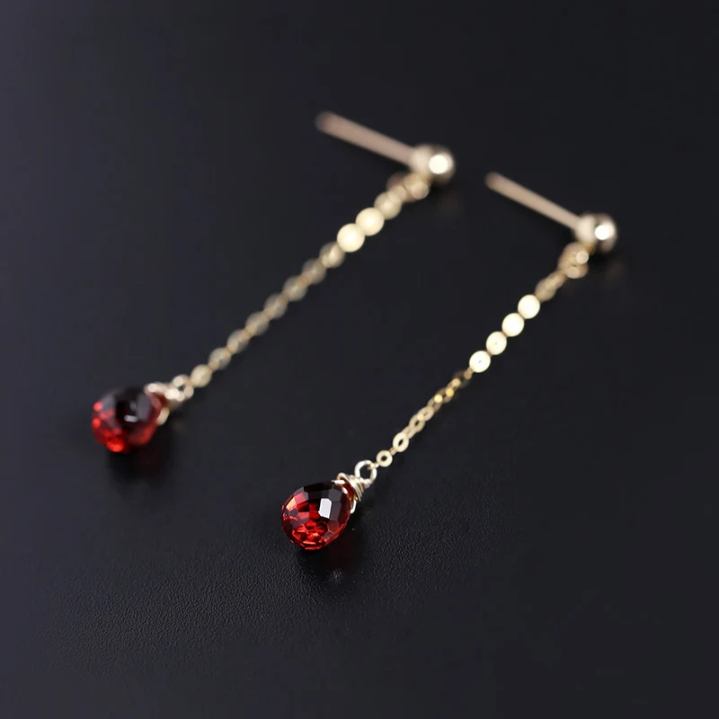 

Серьги-капельки женские из граната, 14 карат