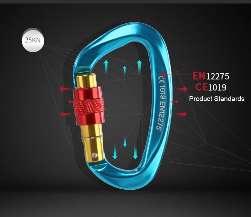 

1PC Carabiner Climbing Lock Climbing Buckle Quick Hanging Outdoor Climbing Equipment Safety Lock Mountaineering Buckle