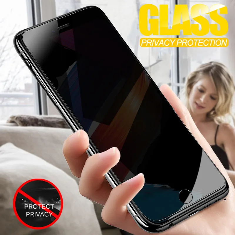 Антишпионское закаленное стекло для iPhone 12 11 Pro Max Mini X XS XR Защитная пленка 6 6S 7 8