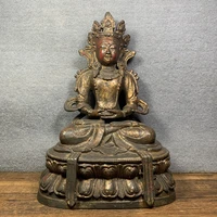 11chinese temple collection old bronze cinnabar lacquer tara bodhisattva longevity buddha guanyin bodhisattva sitting buddha