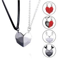 2pcsset magnetic necklaces lovers heart couple pendant distance attraction charm necklace women gift on valentines day new