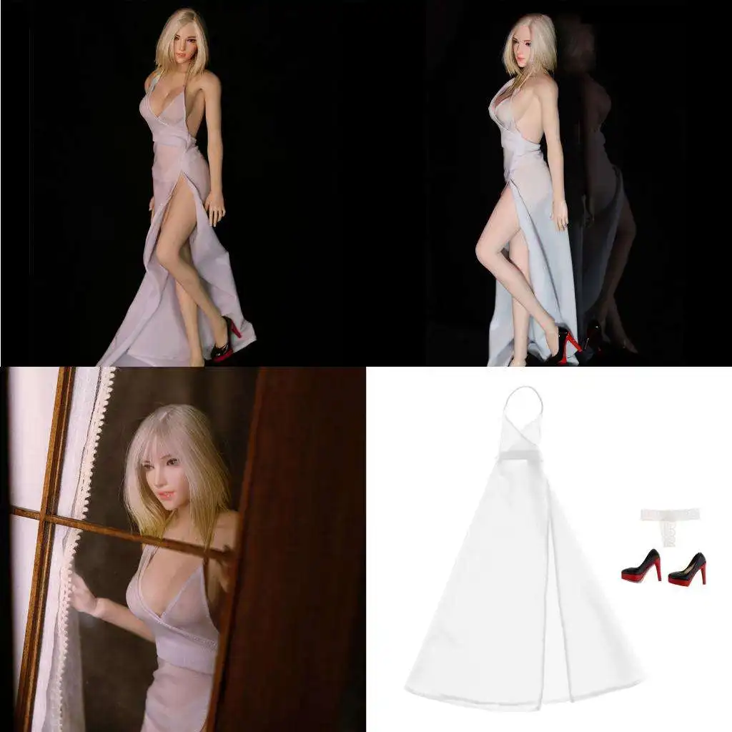 

1: 6 Dress + Briefs + High Heel Shoes for Action Clothes DML TTL