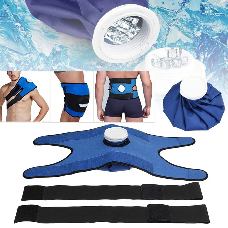 Ice Bags with Straps Hot Cold Therapy Reusable Bag Pack &amp Wrap for Head Shoulder Back Knee .(9 Inch Blue) | Спорт и развлечения